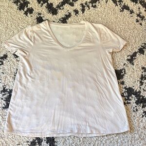 Thread & Supply Cream Short Sleeve V-Neck Top